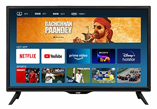 VW 60 cm (24 inches) HD Ready Android Smart LED TV VW24S (Black)