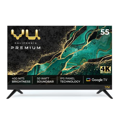 Vu 139 cm (55 inches) Premium Series 4K Ultra HD Smart LED Google TV 55CA (Black)