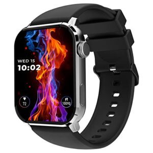 beatXP Unbound+ 1.8" AMOLED 1000nits Bluetooth Calling smartwatch with Premium Metallic Body, 368 * 448 Pixel, Rotating Crown,Health Tracking, 100+ Sports Modes (Black Strap)