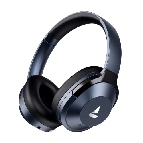 boAt Nirvana 751 ANC Hybrid Active Noise Cancelling Bluetooth Wireless Over Ear Headphones with Up to 65H Playtime, ASAP Charge, Ambient Sound Mode, Immersive Sound, Carry Pouch with mic (Bold Blue)