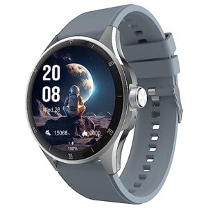 beatXP Vega Neo 1.43” AMOLED Bluetooth Calling Smartwatch with 466 * 466 Pixel, 60 Hz Refresh Rate, 500 Nits, Always on Display, Health Tracking, 100+ Sports Modes (Silver Strap, 1.43)