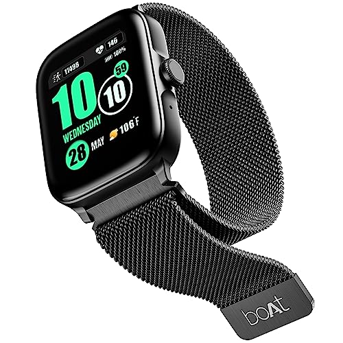 boAt Newly Launched Ultima Call with 1.83" HD Display,Advanced BT Calling,700+Active Modes,100+Watch Faces,10 Days Battery Life,Live Cricket Scores,HR&SpO2 Monitor,Energy&Sleep Score(Black Metal Mesh)