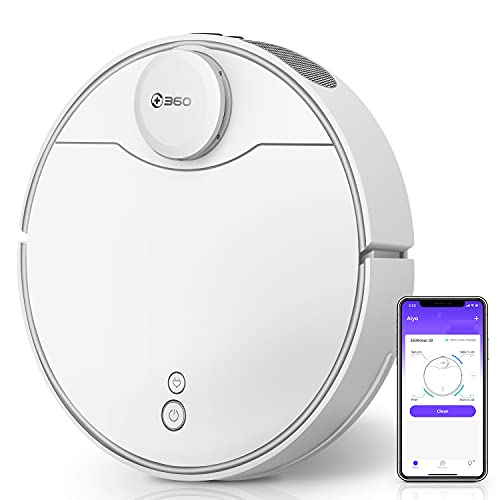 360 S9 Ultrasonic & Lidar Robot Vacuum Cleaner and Mop, Laser Navigation, 2200Pa, E-Tank, Selective Room Cleaning, Schedule ulti-Floor Mapping, No-Go Zone, Self Charge and Resume, Work with Alexa