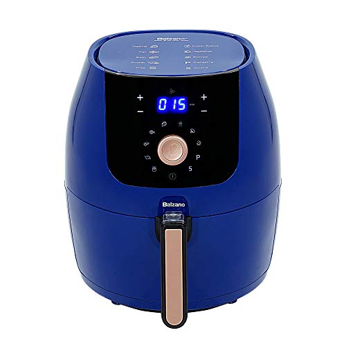 Balzano Digital Air Fryer (Extra Large 5.5 Liter), uses up to 95% Less Fat, 1700W, with Rapid Heat Circulation Technology (Blue) (TXG-DT16B-BLUE)