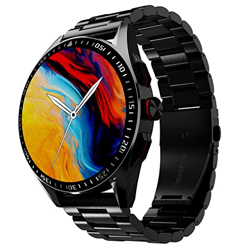 Fire-Boltt Invincible Plus 1.43" AMOLED Display Smartwatch with Bluetooth Calling, TWS Connection, 300+ Sports Modes, 110 in-Built Watch Faces, 4GB Storage & AI Voice Assistant (Black SS)