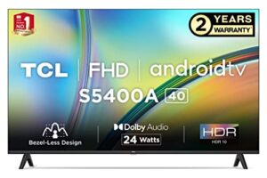 TCL 101 cm (40 inches) Bezel-Less S Series Full HD Smart Android LED TV 40S5400A (Black)