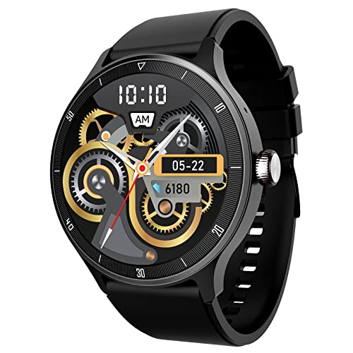 beatXP Flux 1.45" (3.6 cm) Bluetooth Calling smartwatch with round HD display, 415*415 Pixel, 60 Hz refresh rate, Rotary Crown, 500 Nits, always on display, Health tracking, 100+ sports modes (Electric Black)