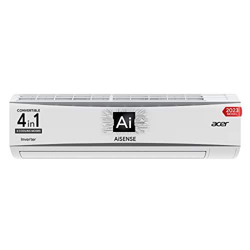 Acer 1.5 Ton 3 Star Halo Cool Series Inverter Split AC (Copper, AiSense, Four-Way Convertible, Quad Swing, MicroFilter, Auto-Clean, AR15SIN3GMGT, 2023 Model, White)