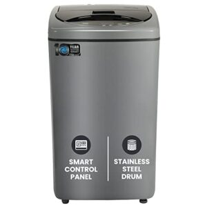 NU 6.5 Kg Fully Automatic Top Load Washing Machine with Soft Close Premium Toughened Glass Lid (WTL65PPG0, Inox Grey)
