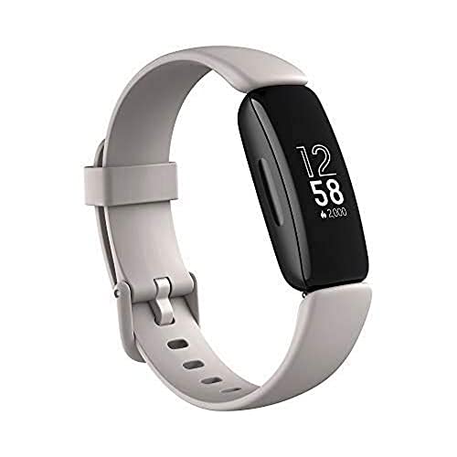 Fitbit Inspire 2 Health & Fitness Tracker with a Free 1-Year Fitbit Premium Trial, 24/7 Heart Rate, Black/White, One Size (S & L Bands Included)