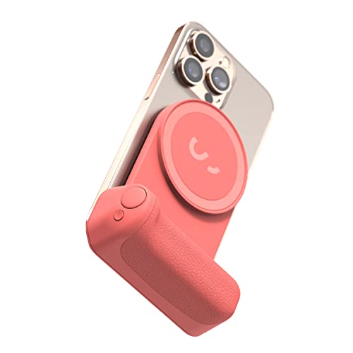 ShiftCam SnapGrip - Mobile Battery Grip with Wireless Shutter Button - Magnetic Mount Snaps on to Any Phone - Built in Powerbank with Qi Wireless Charging - Tabletop Dock | Pink Pomelo