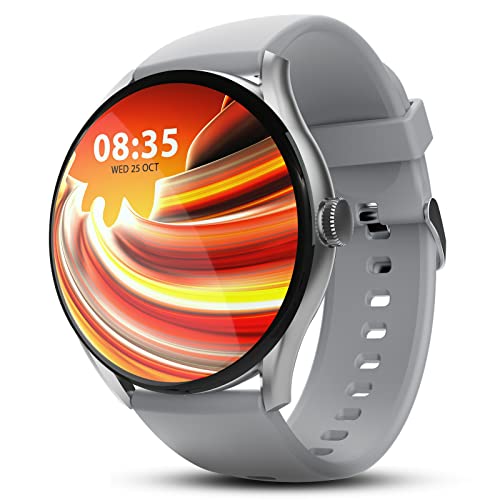 beatXP Vega 1.43" (3.6 cm) Super AMOLED Display, One-Tap Bluetooth Calling Smart Watch, 1000 Nits Brightness, Fast Charging, 24 * 7 Health Monitoring (Iced Silver)