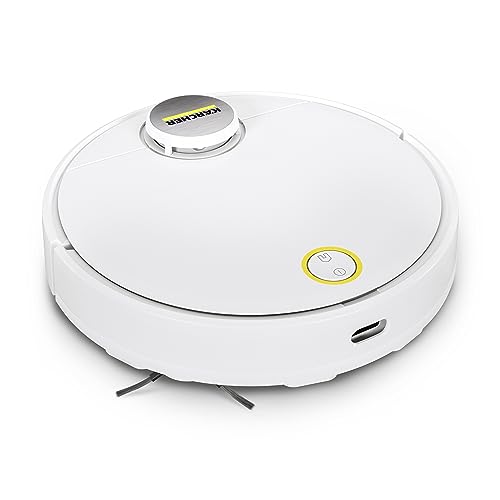 KARCHER RCV 3, 2-in-1 Robotic Vacuum Cleaner, Most Powerful Suction, Removable Mop Plate, Advance & LiDAR Technology, Voice Output, Less Noise, Microfibre Cleaning Cloth, Fall Sensors with Side Brush