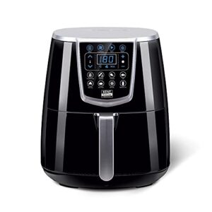 KENT Hot Air Fryer, (16033), 1350W, Fry, Bake, Grill, Roast & Steam, 8 Pre-set Menu, Less Oil Usage, Smart LED Touch Panel, 1.4 Kilogram, Black