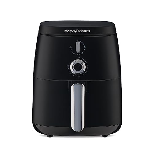 Morphy Richards 5 Litre Classic Air Fryer|Easy Knob Control| Adjustable Time & Temperature Control| Voltage Fluctuation Protection| Non-stick Coated Basket & Accessories| 2-Yr Warranty by Brand| Black