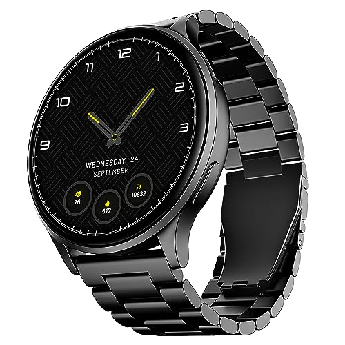 boAt Newly Launched Lunar Orb Smart Watch with 1.45" AMOLED Display, BT Calling, DIY Watch Face Studio, Coins, Crest App Health Ecosystem, Live Cricket&Football Scores, IP67(Steel Black)