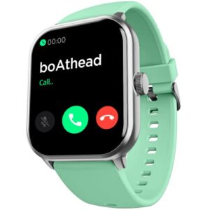 boAt Wave Edge Smart Watch with 1.85" HD Display, Advanced Bluetooth Calling Chip, Functional Crown, 100+ Sports Modes,Widget Control,AI Voice Assistance,Inbuilt Games, IP68(Sage Green)
