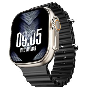 boAt Wave Elevate Smart Watch with 1.96" Display, BT Calling, Functional Crown, AI Voice Assistant, Built-in Game, HR & SPO2 Monitoring and Stress Monitoring, IP67(Active Black)