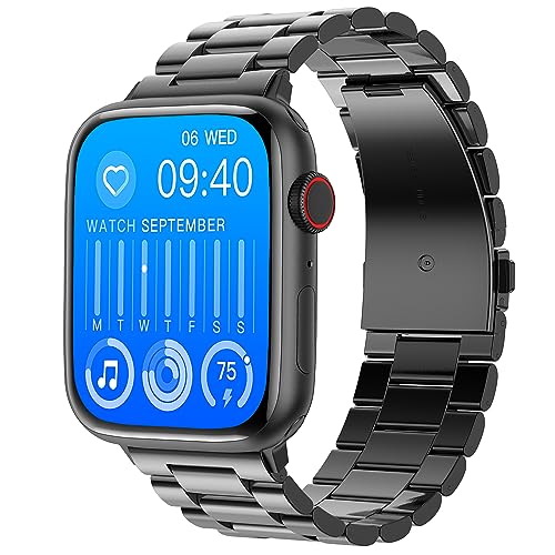 Fire-Boltt Newly Launched Vogue Large 2.05" Display Smart Watch, Always On Display, Wireless Charging, App Based GPS with Bluetooth Calling & 500+ Watch Faces (Chain Black)