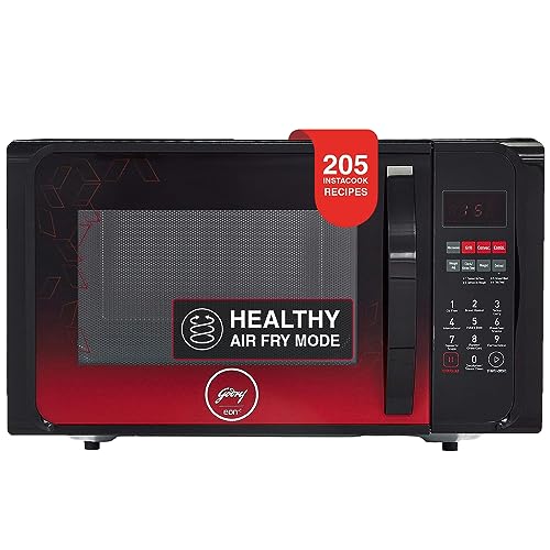 Godrej 23 L Steam Clean, Digital Display Convection Microwave Oven With 205 Instacook Receipes (GME 523 CF1 RM, Floral Black, Stainless Steel Cavity With Godrej Instachef App)