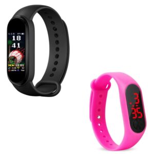 Lapras Combo Pack of 2 Items - M7 Smart Watch Activity Tracker Band with Many Features Like Steps Counter, Calorie Counter, M3.Kids.Watch (1 Year Warranty)