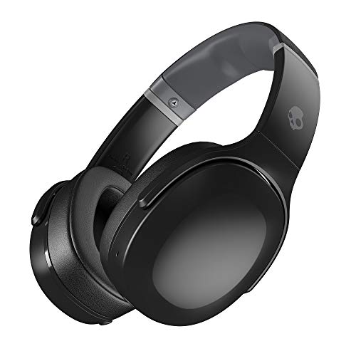 Skullcandy Crusher Evo Wireless Over-Ear Bluetooth Headphones with Microphone, for iPhone and Android, 40 Hour Battery Life, Extra Bass Tech - Bonus Line USB-C Cable -Black
